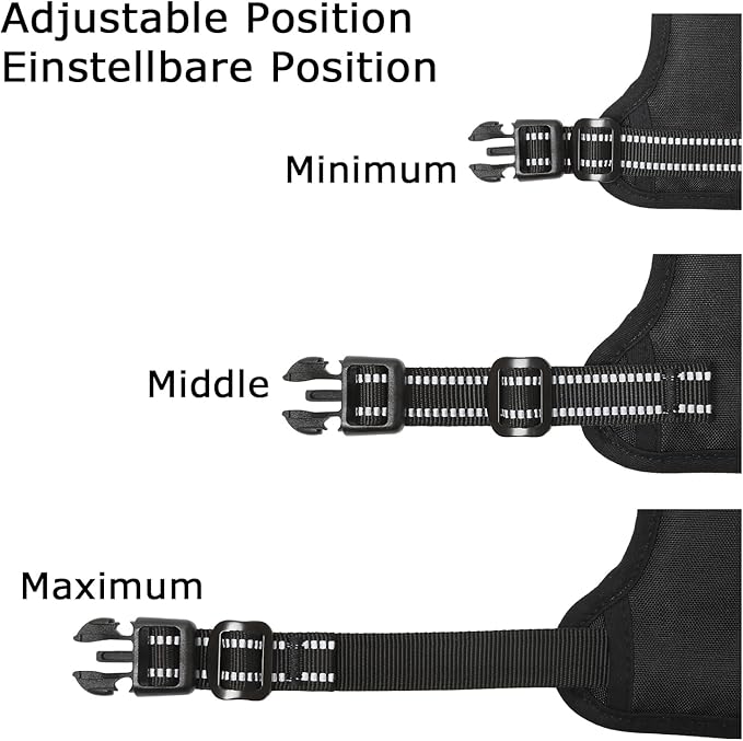 HEELE Dog Harness Dog Harness Small Dog No Pull Harness with Soft Handle Reflective Harness Adjustable, Black, S