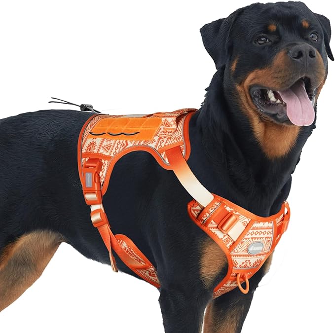 AUROTH Tactical Dog Harness for Large Dogs No Pull Adjustable Pet Harness Reflective K27 Working Training Easy Control Pet Vest Military Service Dog Harnesses