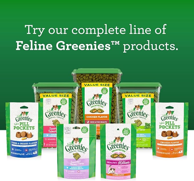 Greenies Feline Smartbites Healthy Indoor Natural Treats for Cats, Tuna Flavor, 4.6 oz. Pouch (Pack of 2)