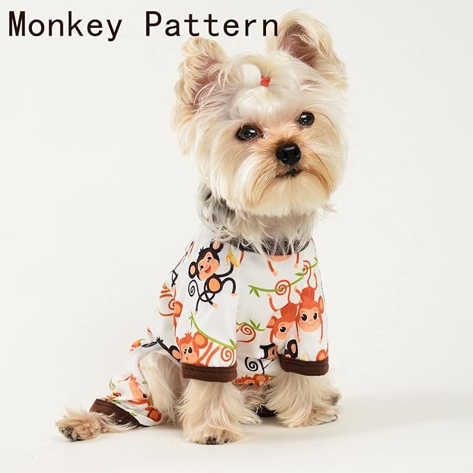 Dog Pajamas for Small Dogs Boy Girl, Dog Clothes Tiny Chihuahua Yorkie Spring Summer Shirt, Cute Puppy Outfit Pjs Jumpsuit Cat Onesie Apparel Pet Clothes