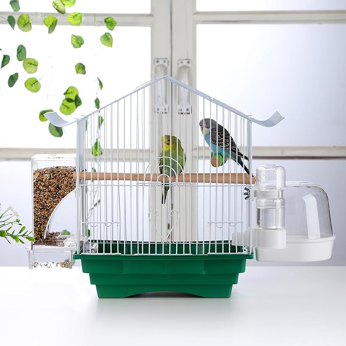 IBWell Set of 3 Automatic Bird Feeders and Waterers for Cage, No Mess Seed and Parrot Water Dispenser, Perch for Cages
