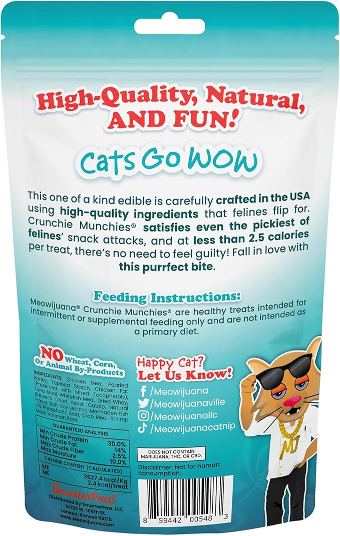 Meowijuana Knock N' Nibble Starfish & Seafood Treat Bundle | Crunchie Munchie Catnip Treats | Refillable Treat Dispensing Toy | Interactive Puzzle Toy for Felines