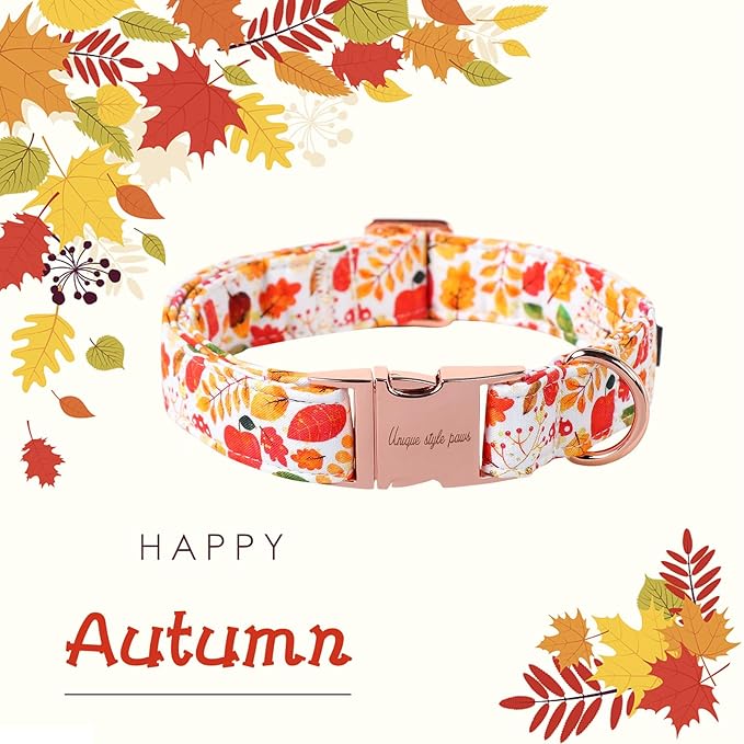 Unique style paws Thanksgiving Dog Collar Metal Buckle Collar for Autumn Winter Christmas for Small Medium Large Boys Girls Dogs