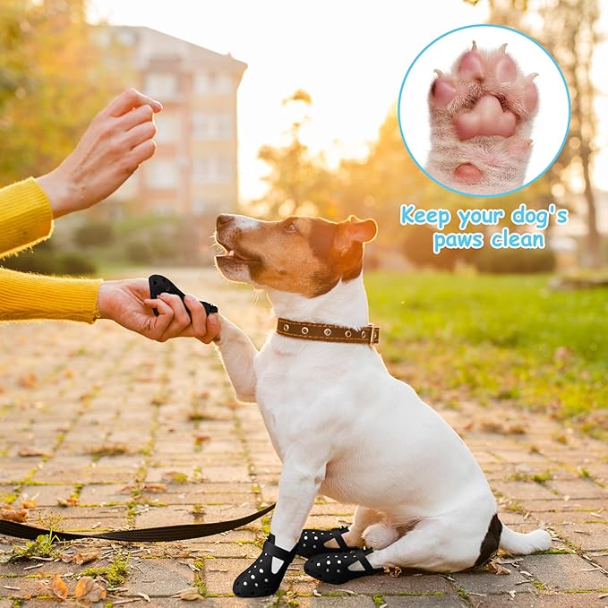 Dog Shoes for Hot Pavement Non-Slip Waterproof Dog Shoes for Medium Dogs Large Size Dogs Easy ON & Off Adjustable Easy-Clean for Beach Outdoor Black Size M: (3’’x2.25’’)(L*W)