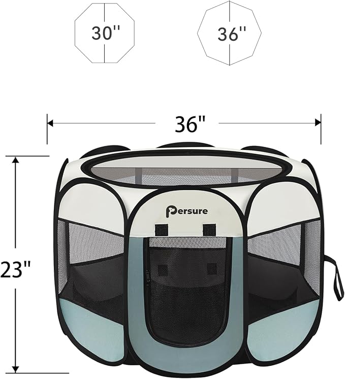 Dog Cat Playpen Indoor Outdoor for Puppy Pet Dogs Cat Travel and Recovery After Surgery, Dogs Enclosure Tent Crates Cage Indoor/Outdoor, Portable Pop Up Dog Kennel with Carrying Case (Grey, Medium)