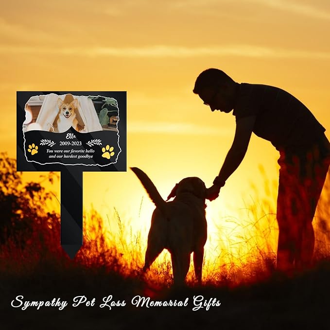 Custom Pet Cemetery Markers - Dog Grave Markers Outdoor Pet Grave Markers Cat Grave Markers for Cemetery Dog Tombstones for Graves Outdoor (A-Rectangle2)