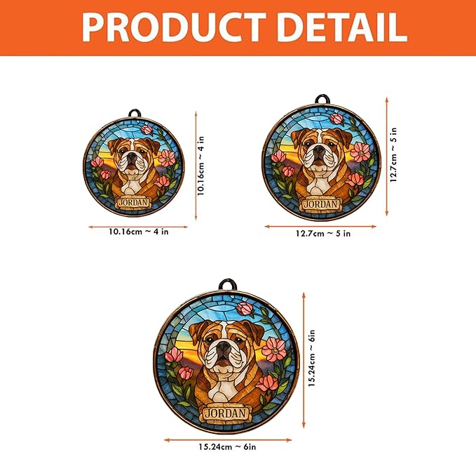 Personalized Hand Dog Wind Chimes Sun Catcher, Dog Memorial Winds Chime, Pet Loss Wind Chimes Sun Catcher, Gifts for Dogs Lovers, Sympathy Pet Winds Chime 3