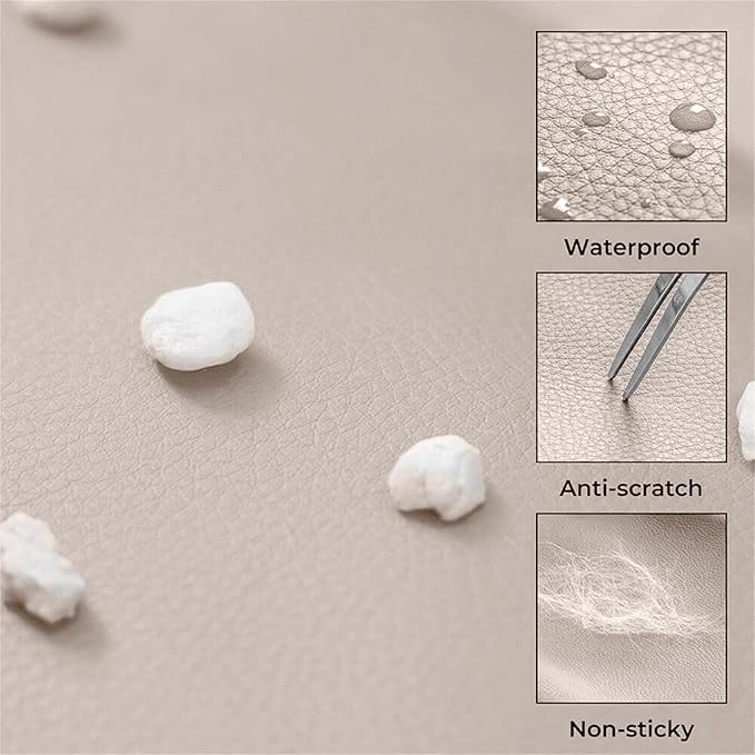 FUNNYFUZZY Dog Car Seat for Small Dogs, Waterproof Dog Car Bed with Storage Pocket, Safety Clip-On Dogs Leash, Detachable Portable Pet Carseat (Light Khaki, 37.4 * 16.5 * 17.7 inches)