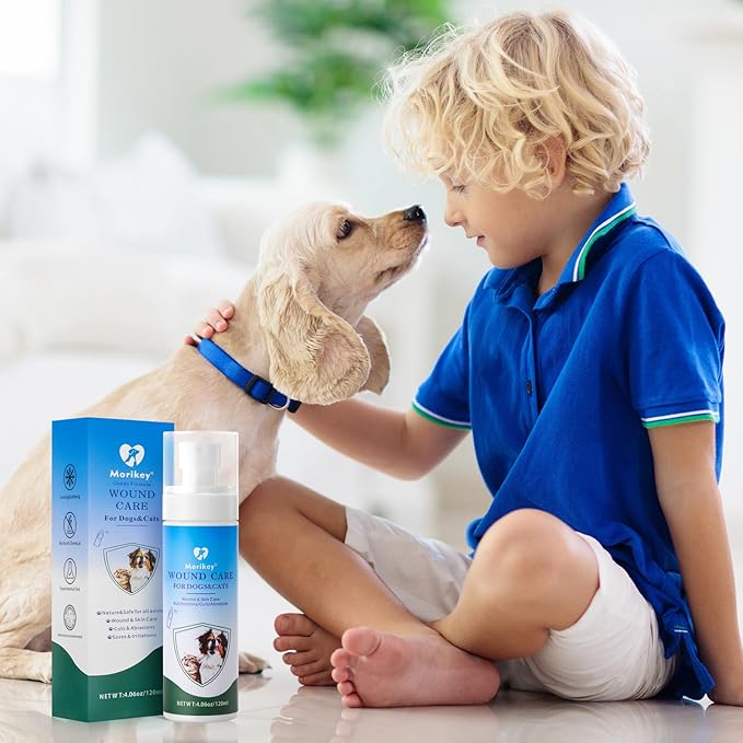 Pet Wound Care,Gentle Formula Wound Spray for Pets, Helps with Rashes,Itching,Skin Irritations, Hot Spots,Bites, Non-irritating for Relief & Treatment,Safe for Dogs&Cats,4.06OZ