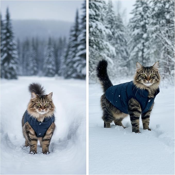 ASENKU Dog Winter Coat - Waterproof Windproof Dog Jacket, Warm Snowproof Doggie Puffer Vest for Cold Weather, Lightweight Snow Coats for Small Medium Large Dogs(M, Blue)