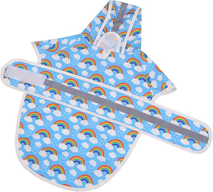 HDE Dog Raincoat Jacket Reflective Adjustable Hooded Pet Poncho Rain Coat with Leash Hole for Small to X-Large Dogs