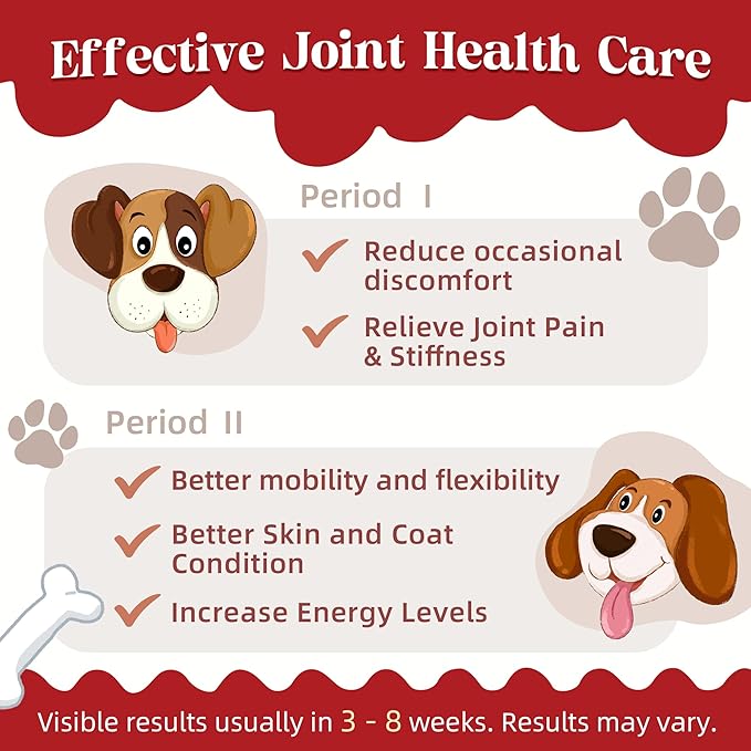 ZEBORA Glucosamine for Dogs - Joint Supplement for Dogs - Glucosamine Chondroitin, MSM, Omega-3, Collagen, Dog Hip and Joint Pain Relief, Support Mobility, Cartilage for Small & Large Breeds, 270g