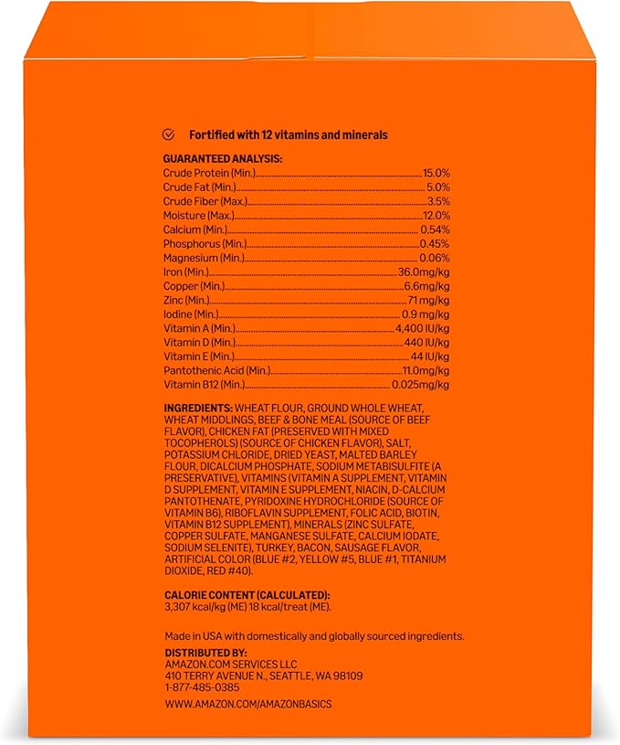 Amazon Basics Multi Flavor Biscuits Dog Treats 5 lb. Box