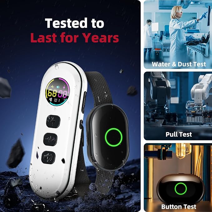 2025 Upgraded Shock Collar for Dogs, Dog Training Collar with Remote Control for Medium Large Dogs, 3 Training Modes - Beep, Vibration and Shock with Safety Lock, IPX7 Waterproof, Rechargeable,Black