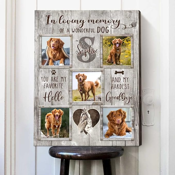 Benicee Shop In Memory Of Pet Memorial Photo Collage - Personalized Dog Loss Sympathy Gift - 11x14 Inches