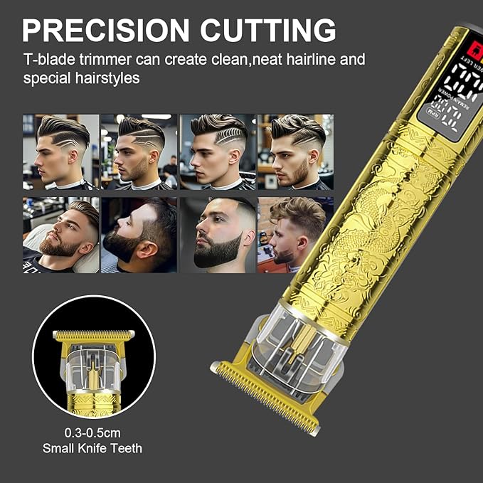 LQT® Professional Hair Clippers for Men, Hair Trimmer Cordless Barber Clippers and Trimmers Set, Hair Cutting Kit for Men Grooming Father Day Gifts