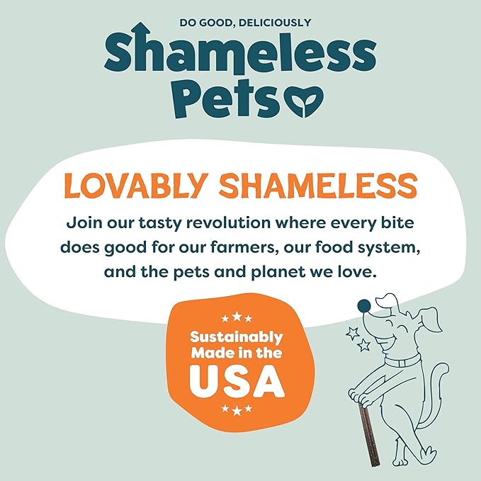 Shameless Pets Dental Treats for Dogs, Carrate Chomp (32 Sticks) - Supports Skin & Coat for Teeth Cleaning & Fresh Breath - Dog Bones Dental Chews Free from Grain, Corn & Soy