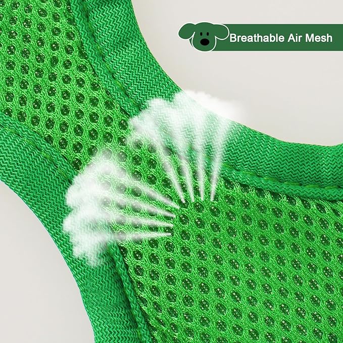 YIMEIS Dog Harness and Leash Set, No Pull Soft Mesh Pet Harness, Reflective Adjustable Puppy Vest for Small Medium Large Dogs, Cats (Green, Small (Pack of 1)