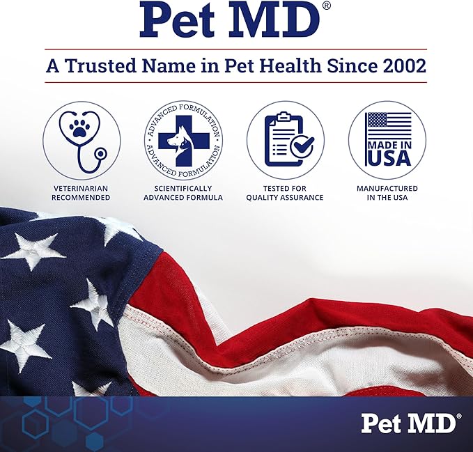 Pet MD XL Topical Wipes with Aloe for Dogs and Cats - Topical Wipes for Cleansing of Skin and Coat for Pets - 70 XL Wipes