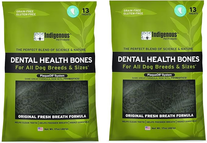Indigenous Dental Health Bones Original Fresh Breath Flavor 17ounces (Pack of 2)