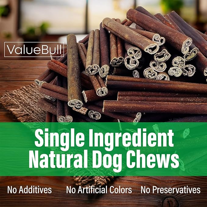 ValueBull Collagen Sticks for Dogs, 6 Inch Jumbo Chews, Natural Long-Lasting Dog Treats, 200 Count Bulk Pack - Supports Joints, Skin & Coat with Chondroitin & Glucosamine