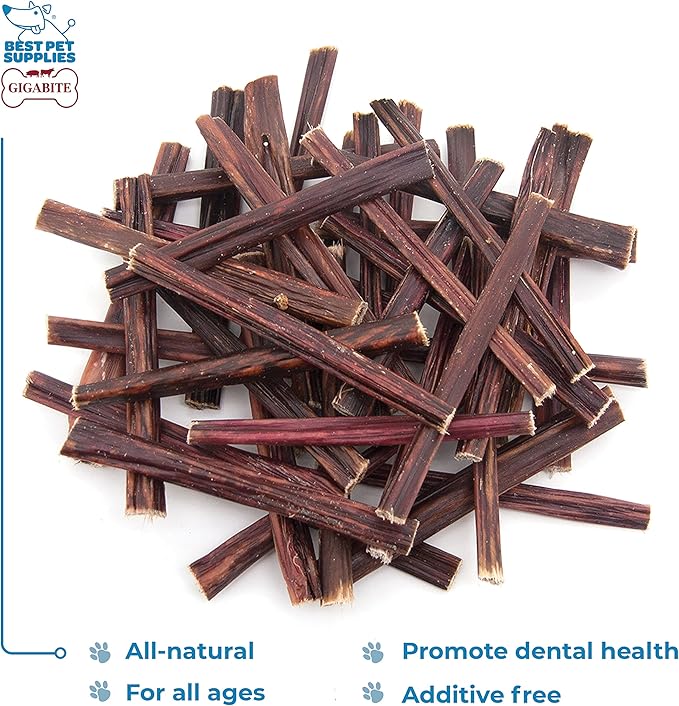Best Pet Supplies GigaBite 6 Inch Beef Gullet Jerky Sticks (40 Pack) - All Natural, Free Range Beef Esophagus Stick Dog Treat
