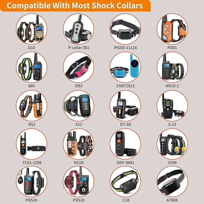 PaiPaitek Replacement Shock Collar Strap, 3/4 inch Dog Collar Fit All Brands of Shock Training Collars and Bark Collars - Durable and Adjustable - Reflective Dog Collar - 2 Packs