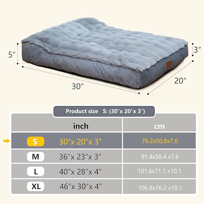 Large Dog Bed with Low-Angle Soft Pillow.Deluxe Dog Bed Fabric Comfortable and Soft.with Non-Slip Bottom, Washable pet Bed for Crate.Dog Bed XL .Color: Grey.