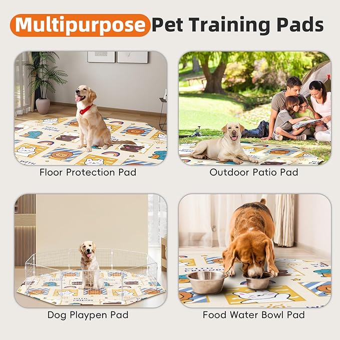 PJYuCien Washable Pee Pads for Dogs 2 Pack, 67" x 26" Octagonal Reusable Pee Pads for Dogs, Leak-Proof Pet Training Pads, Puppy Pads for Non-Slip, Designed for 24/30/36/42'' Width 8 Panels Pen