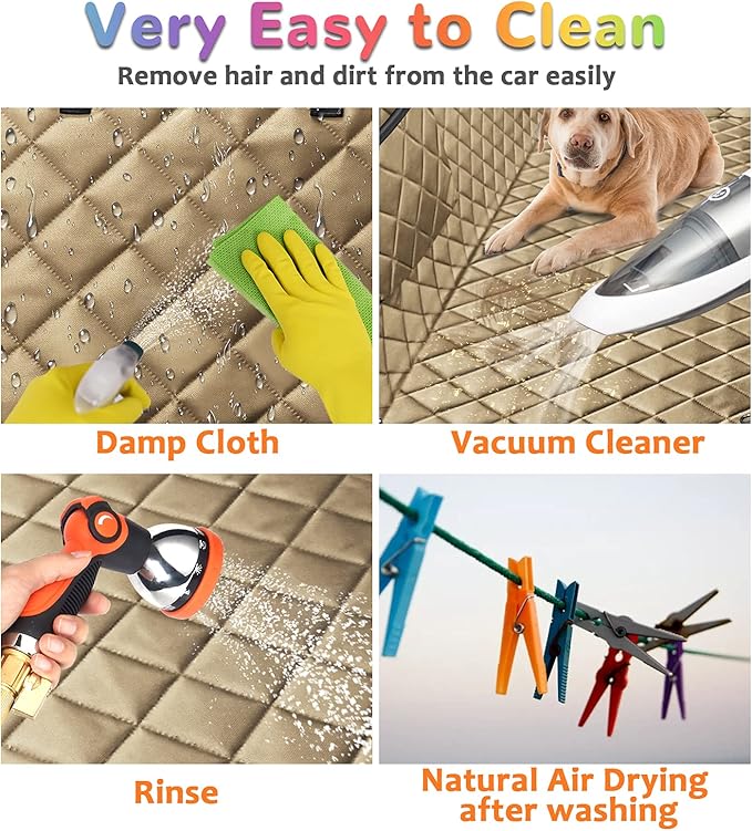 URPOWER Dog Car Seat Cover for Back Seat Waterproof Seat Cover Hammock 600D Heavy Duty Scratch Proof Nonslip Durable Soft Backseat Covers for Cars Trucks and SUVs