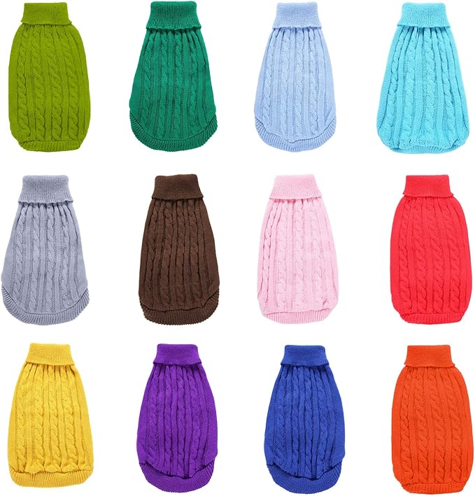 Warm Classic Turtleneck Pet Sweater - Cute Winter Dog & Cat Sweater for Small, Medium & Large Dogs - Christmas Sweaters for Girls & Boys