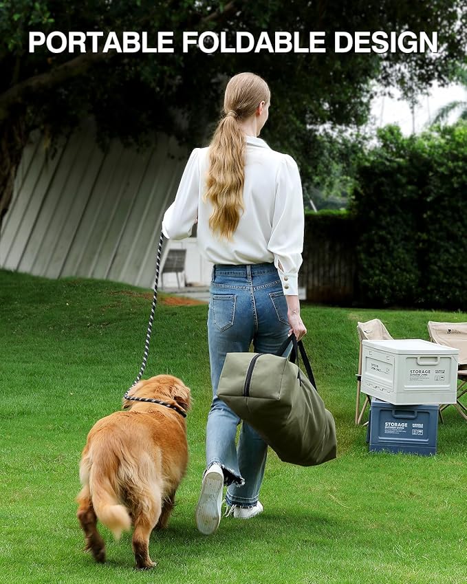 36 Inch Collapsible Travel Dog Crate for Medium Large Dogs, Portable Dog Crate 4-Door Foldable Soft Kennel with Durable Mesh Windows for Indoor & Outdoor Travel, with Storage Bag,Green
