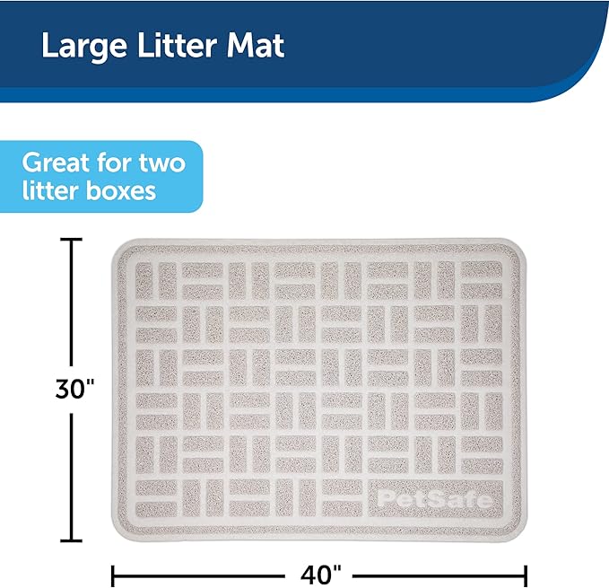 PetSafe Cat Litter Mat - Waterproof Litter Trapping Mat for Hygienic Clean Floors - Anti-Slip Double Layer Back - Cat-Friendly Texture for Sensitive Paws