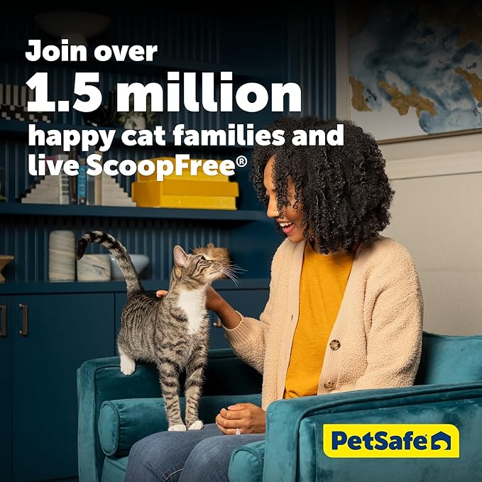 PetSafe ScoopFree Crystal Plus Automatic Self Cleaning Cat Litter Box System – Not Enclosed – Advanced Odor Control – Includes 1 Disposable Crystal Litter Tray – White (PAL00-18016)