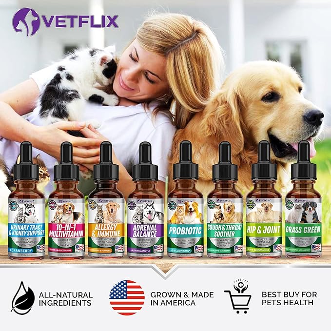 Allergy Immune Anti Itch & Hot Spots - Made in USA Natural Pet Supplement for Cat & Dog Allergy Relief with Turmeric & Milk Thistle -Seasonal Allergies Digestive Treatment for Dogs & Cats - 2 Fl Oz