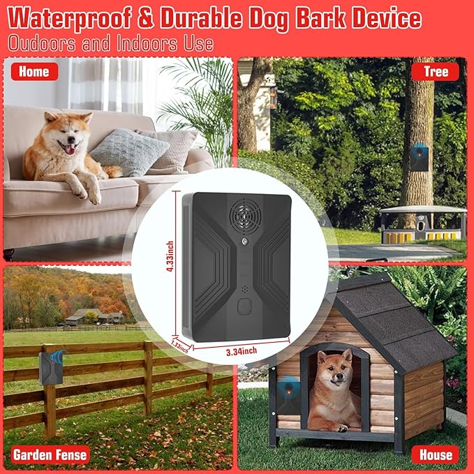 Anti Barking Devices, Anti Barking Device for Dogs Long Range 50ft, Barking Control Devices for Dog Training in Outdoor, 3 Modes Ultrasonic Bark Box, Dog Bark Deterrent Devices, Dog Barking Silencer
