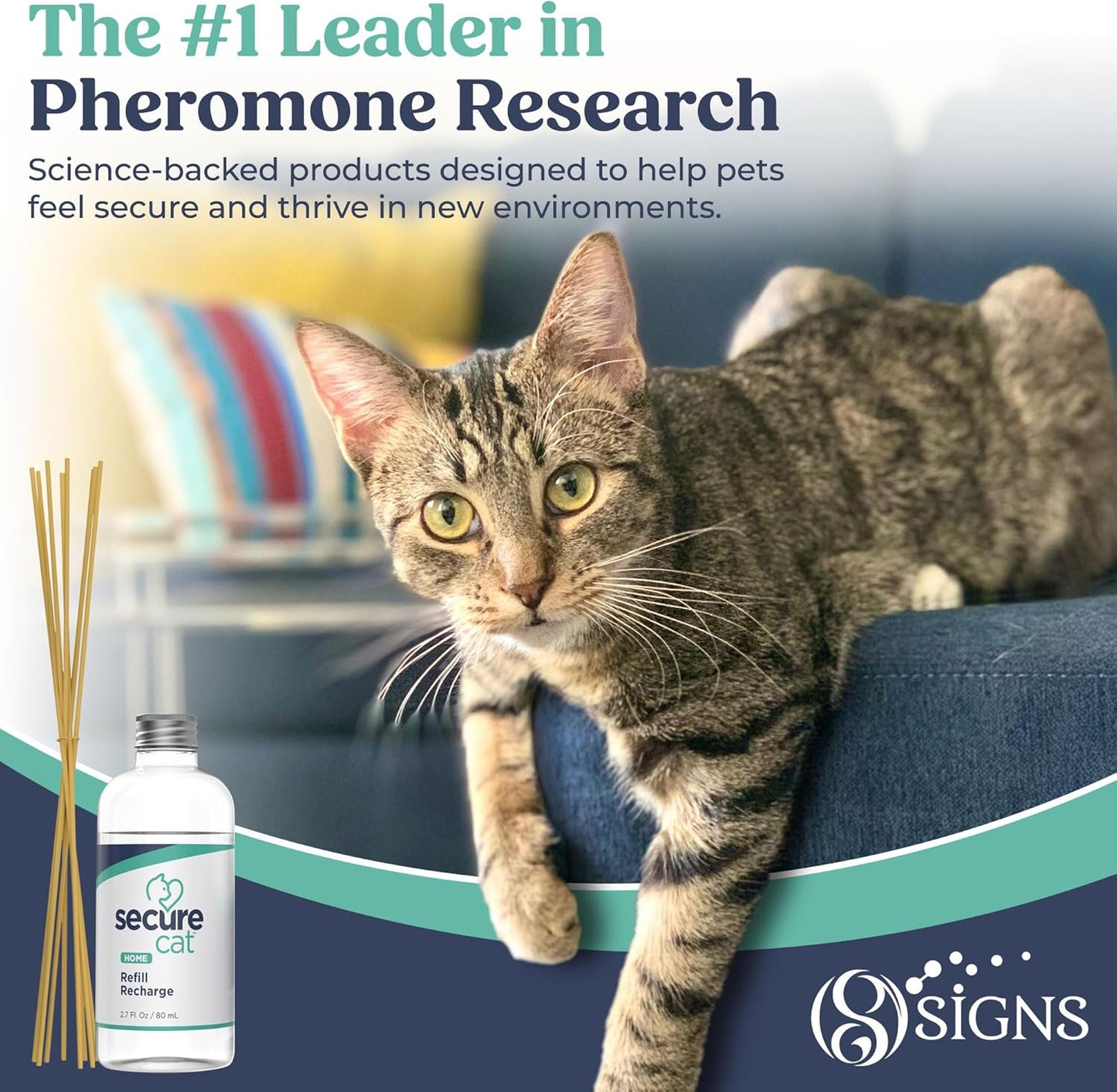 SecureCat Pheromone Home Stick Diffuser Refill, Provides 30 More Days of Natural Support for an Environment of Calm and Well-Being, Helping Relieve Any Feeling of Anxiety and Stress