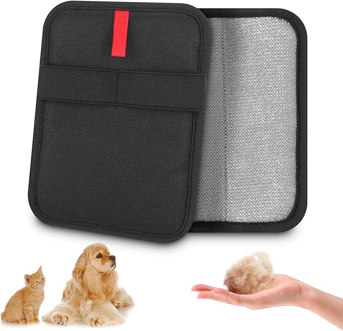 2 Pcs Pet Hair Removal Gloves Brush Double Sided Reusable Electrostatic Static Cat Hair Remover Glove for Dog Cat Grooming Fur Remover Mitt Tool for Clothing Couch Carpet Car Seat