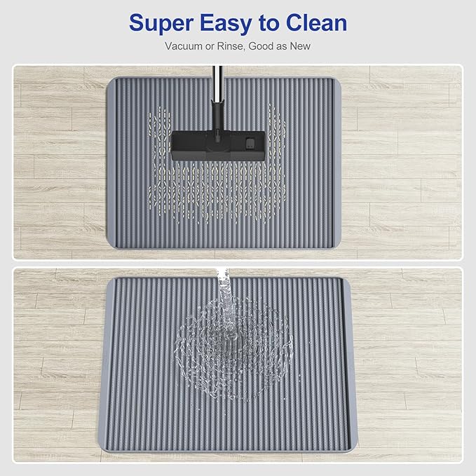 Silicone Cat Litter Mat - 31' x 23' Waterproof Large Kitty Mat, Non-Slip, Durable, Easy Clean & Washable Cat Litter Tray Mat for Scatter Control