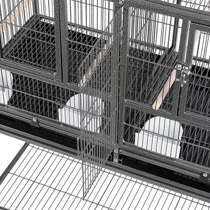 1/2/3-Combo Stacker Center Divided Breeder Breeding Bird Flight Double Rolling Cage Side Nesting Box Doors for Aviaries Canaries Cockatiels Lovebirds Finches Budgies Small Parrots