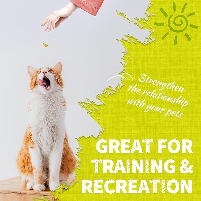 Just Try 13.4 OZ Cat Multivitamin Crunchy Chews Treats for Health and Immune Cat Joint Support Skin & Coat & Digestion Vitamins Supplements Biscuits Snacks