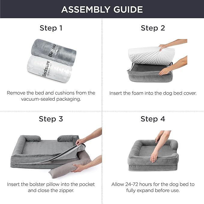 Bedsure XL Plus Orthopedic Dog Bed for Extra Large Dogs - Washable XLarge Dog Cat Bed Waterproof, Comfort Dogs Couch Sofa with Washable Removable Cover, Pet Bed with Nonskid Bottom, Ember Clay, 48"