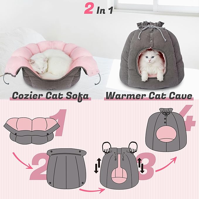 NWK Heated Cat Bed, Versatile Electric Heated Cat Bed with Temperature Adjustable & Auto Shut Off Timer, Chew-Resistant Cord