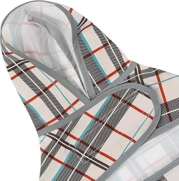 Dog Raincoat for Small Dogs Puppies Waterproof Hooded Rain Jacket with Reflective Strips Leash Hole & Poncho Adjustable Fit (Plaid,S)