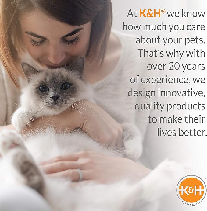 K&H Pet Products Heated Cat Bed for Large Cats Indoor, Thermo-Pet Nest 2-in-1 Heated Pet Cave Tent & Cuddler Warming Bed, Waterproof Heater, Machine Washable, Safety Listed - Small 18 X 15in Gray