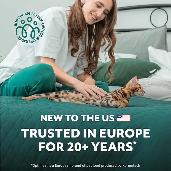 Optimeal Grain-Free Wet Cat Food Pouches – Shrimp & Salmon in Savory Gravy, High Protein & Moisture-Rich Tender Morsels, Indoor Adult Cat Wet Food with Natural European Ingredients, 3 oz (Pack of 12)