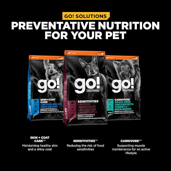 Go! Solutions Sensitivities Limited Ingredients, Grain-Free Dry Dog Food, Lamb Recipe for Sensitive Stomach, 3.5 lb Bag
