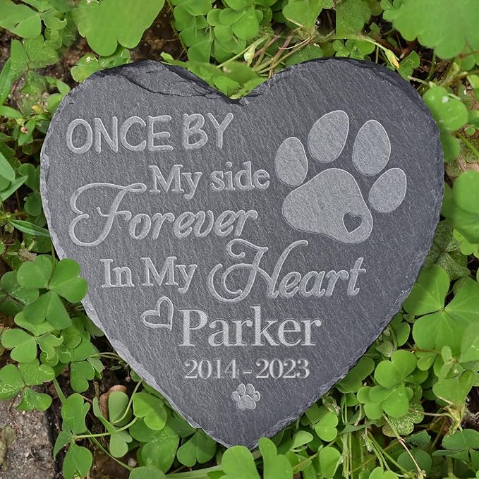 Pet Sympathy Gifts for Loss of Dog - Personalized Memorial Stones - Pet Grave Headstone - Bereavement Stones for Loss of Pet - Personalized in Memory of Dog Gifts - 4*4 Inches Memorial Stone