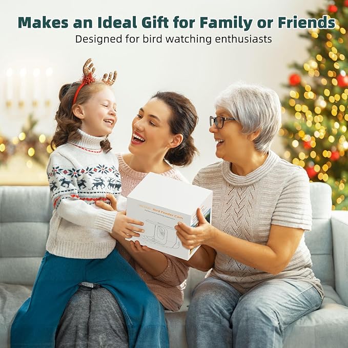 Smart Bird Feeder with Camera Solar Powered - 2K HD Live Video Camera AI Identify Birds, Visible Window Auto Capture& Motion Detection -Instant Arrival Alerts, Birds Lover Gifts