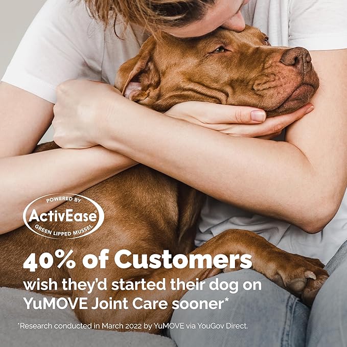 YuMOVE Hip & Joint Supplement for Dogs - with Glucosamine Chondroiton, Green Lipped Mussel, Hyaluronic Acid, and Omega 3 Joint Supplement for Stiffness and Mobility 60 Chews (Large/XL Dogs)